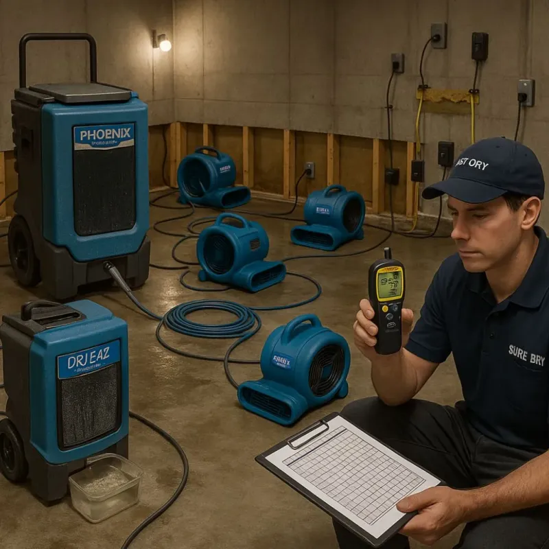 Structural Drying and Dehumidification process in Sumiton, AL